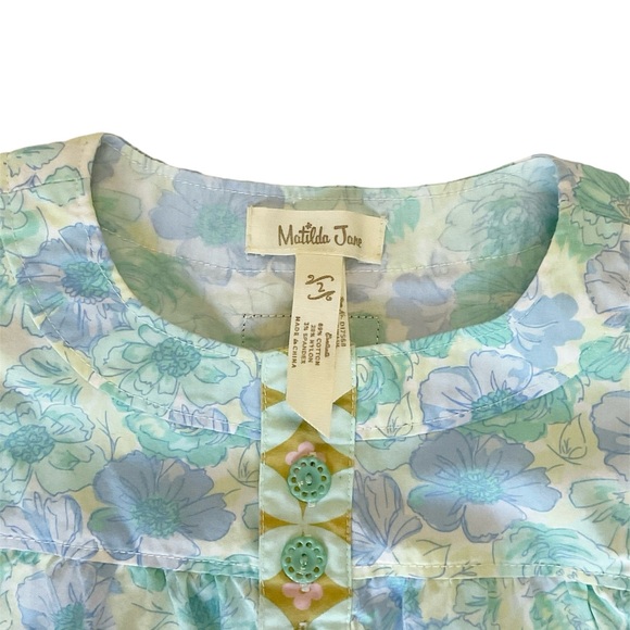Matilda Jane Aqua Azaleas Flower Toddler Girls Dress - Picture 3 of 3